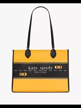 kate spade Yellow and Black Taxi Graphic Tote